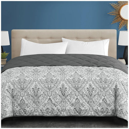 Season's Collection Down Alternative Blanket Queen Patchwork Soft Neutral