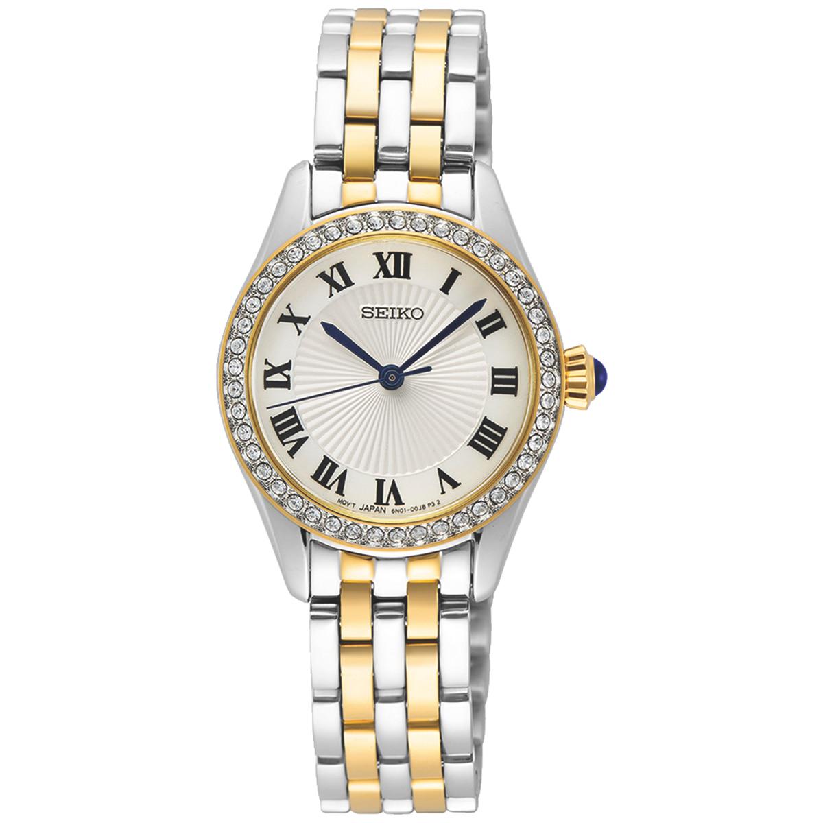 Seiko Women's Crystal Swarovski Two Tone Watch SUR336P