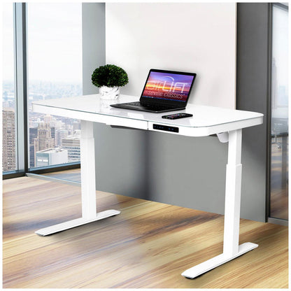 Seville Classics Air Lift Height Adjustable Electric Desk with Drawer