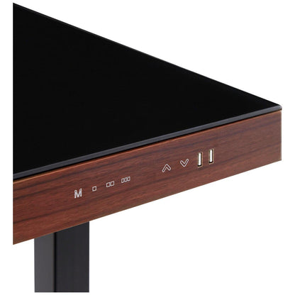 Seville airLIFT Glass Top Electric Height Adjustable Standing Desk Black