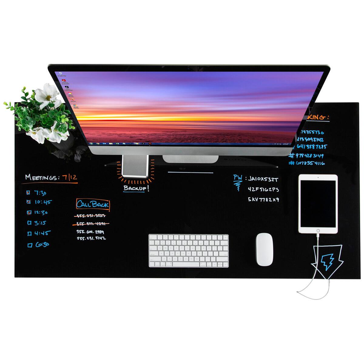 Seville airLIFT Glass Top Electric Height Adjustable Standing Desk Black