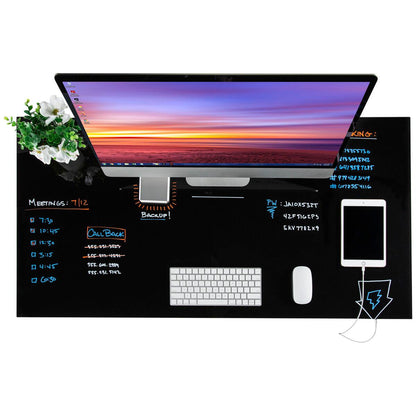 Seville airLIFT Glass Top Electric Height Adjustable Standing Desk Black