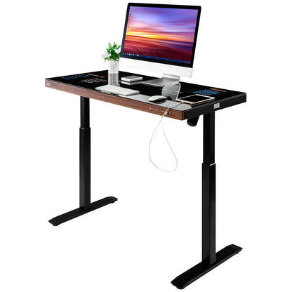 Seville airLIFT Glass Top Electric Height Adjustable Standing Desk Black