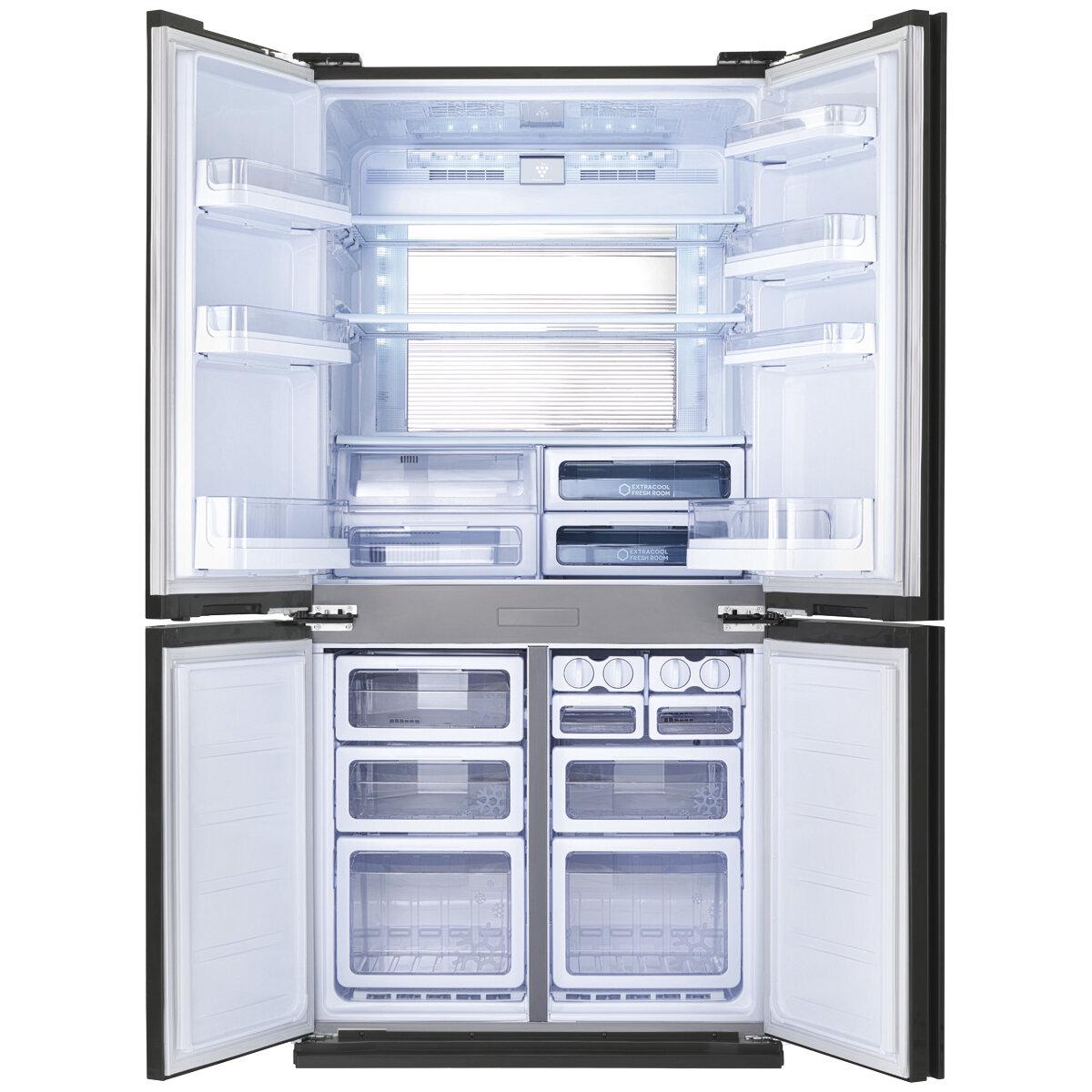 Sharp 605L French Door Black Refrigerator SJ-XP676FG-BK