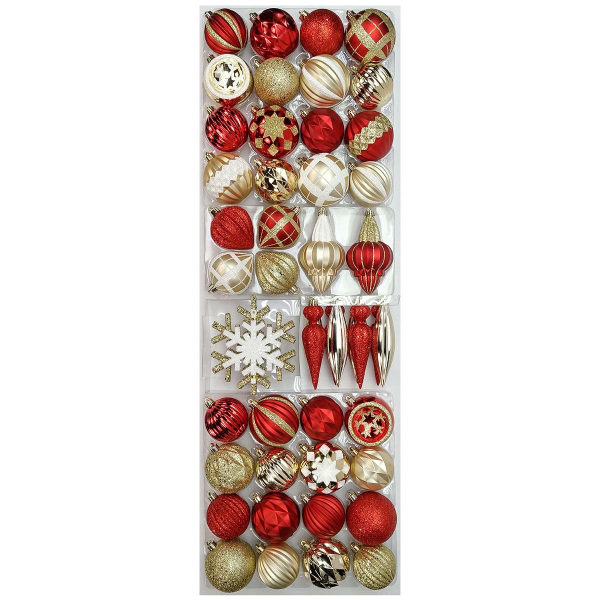Shatter Resistant Christmas Ornaments 52 Piece