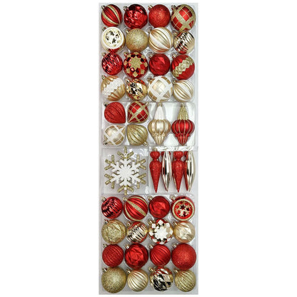 Shatter Resistant Christmas Ornaments 52 Piece