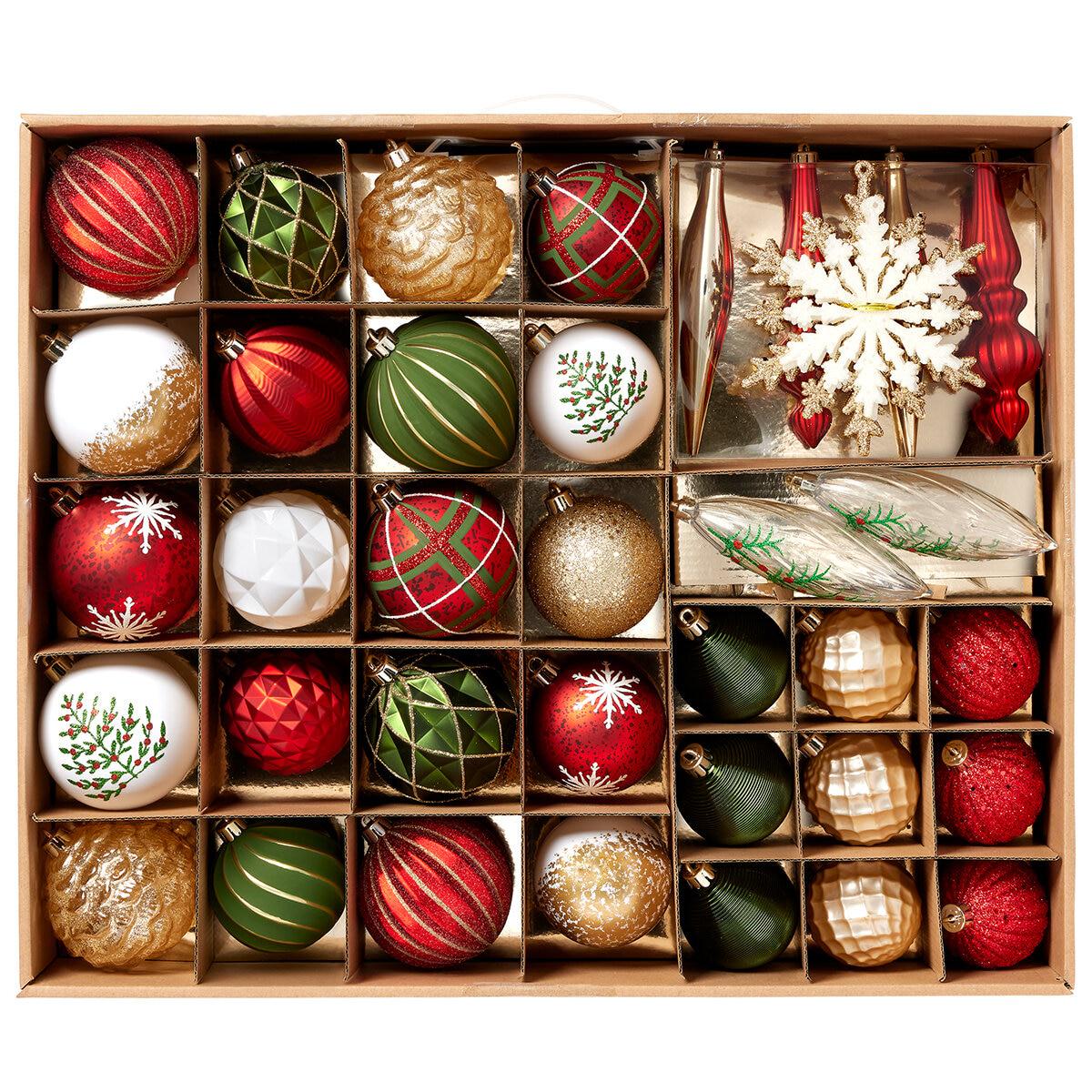 Shatter Resistant Holiday Ornaments 78 Piece Blue/Gold
