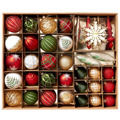 Shatter Resistant Holiday Ornaments 78 Piece Blue/Gold