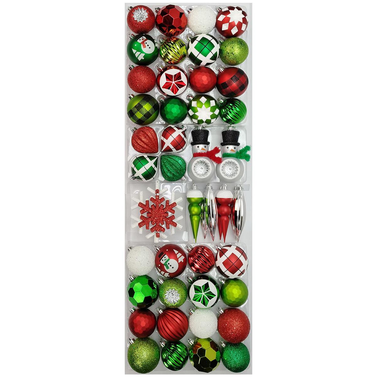 Shatter Resistant Christmas Ornaments 52 Piece
