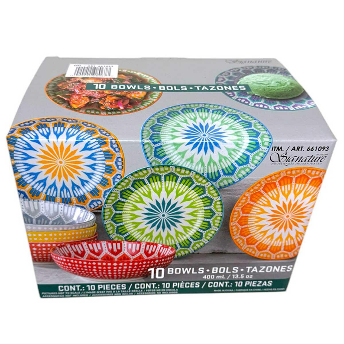 Signature Housewares 10 Piece Arrow Snack Bowl Set