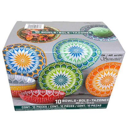 Signature Housewares 10 Piece Arrow Snack Bowl Set