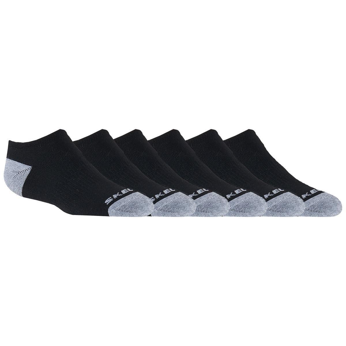 Skechers Boys' No Show Socks 6pk White and Blue
