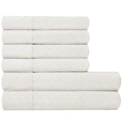 South Point Home Fashion Poly Flannel King Sheet Set 6 Piece Ripple Texture Linen