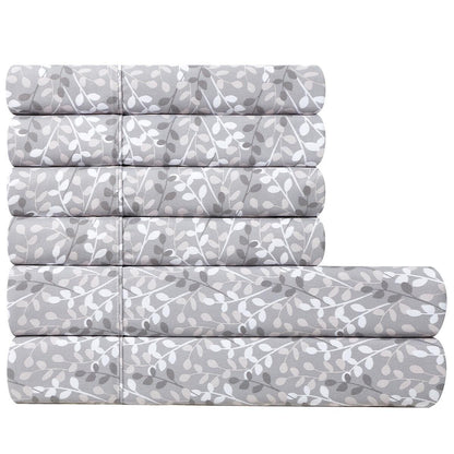 South Point Home Fashion Poly Flannel King Sheet Set 6 Piece Dow Leaves