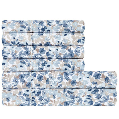 South Point Home Fashion Poly Flannel King Sheet Set 6 Piece Watercolor Floral