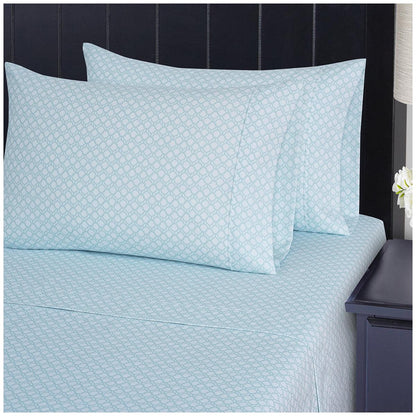Southpoint Sheet Set King 6 Piece Zephyr Trellis Blue