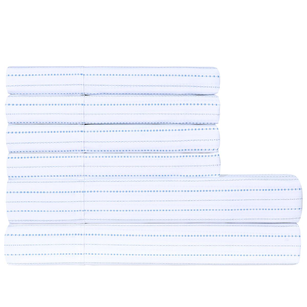 Southpoint Sheet Set King 6 Piece Square Dash Stripe