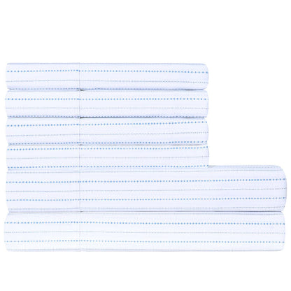 Southpoint Sheet Set King 6 Piece Square Dash Stripe