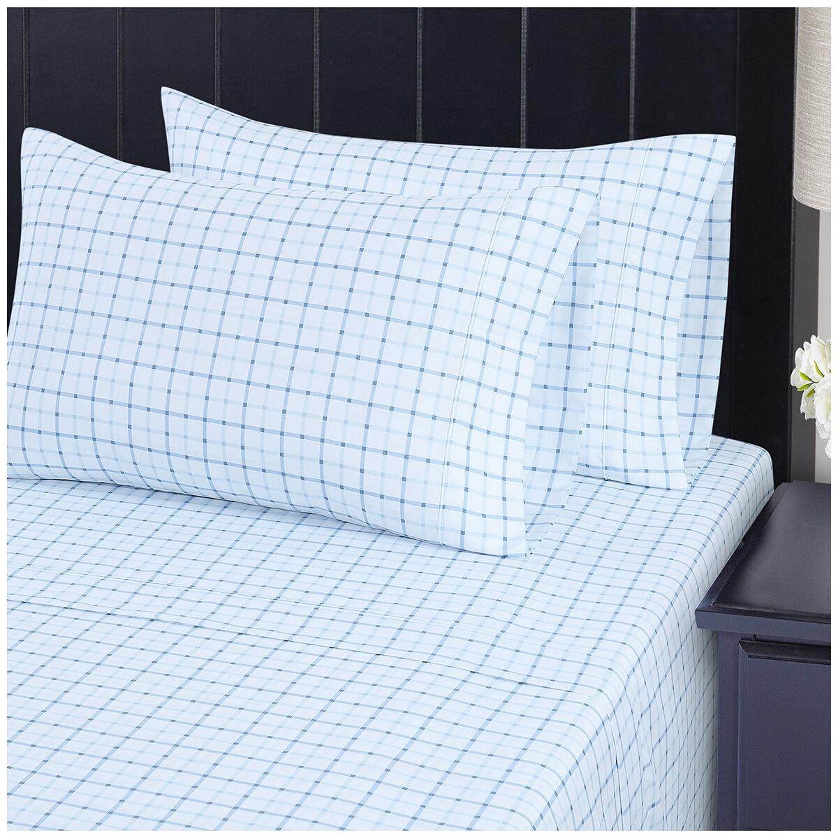 Southpoint Sheet Set King 6 Piece Tattersall Blue
