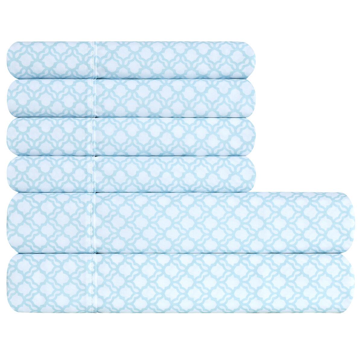 Southpoint Sheet Set King 6 Piece Zephyr Trellis Blue