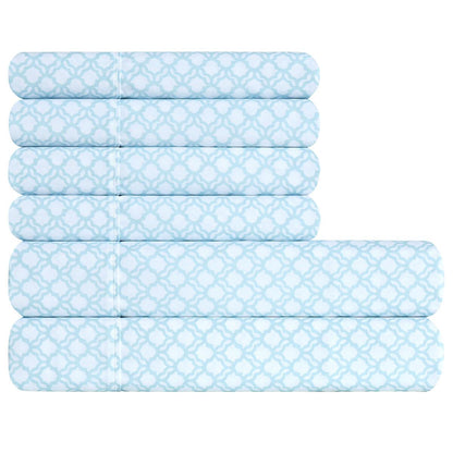 Southpoint Sheet Set King 6 Piece Zephyr Trellis Blue