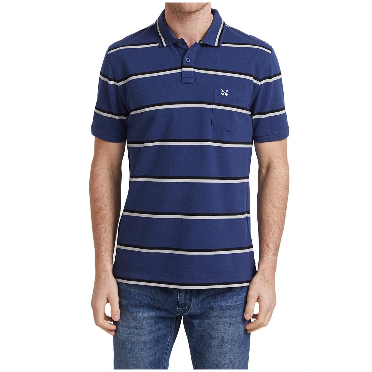 Sportscraft Men's Cotton Polo Shirt Indigo