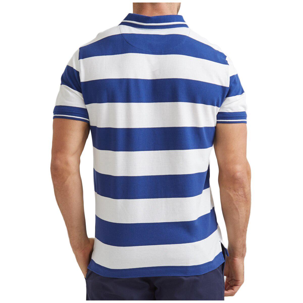 Sportscraft Men's Striped Polo Navy and White