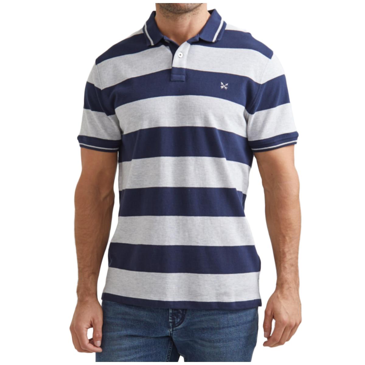 Sportscraft Men's Striped Polo Burgundy and White