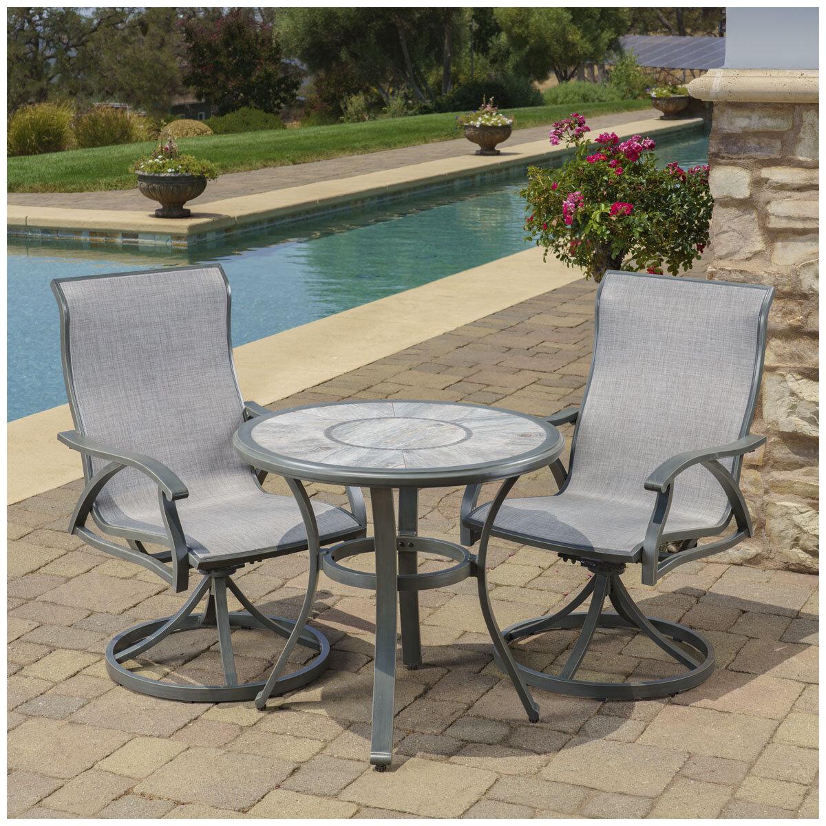 SunVilla Hayden Sling 3 Piece Dining Set