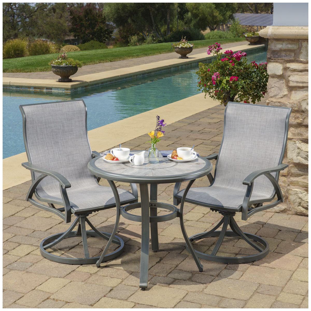 SunVilla Hayden Sling 3 Piece Dining Set