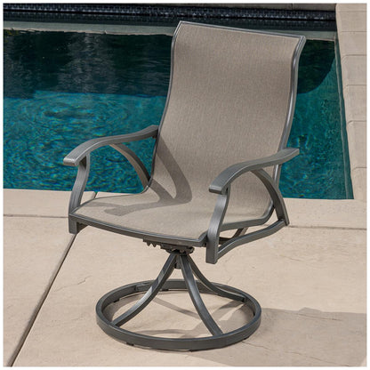 SunVilla Kingston Sling Round 5 Piece Dining Set