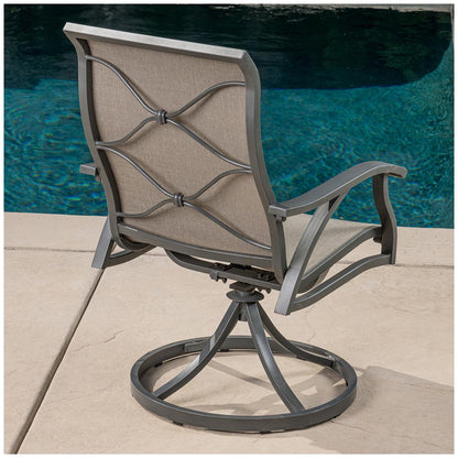 SunVilla Kingston Sling Round 5 Piece Dining Set
