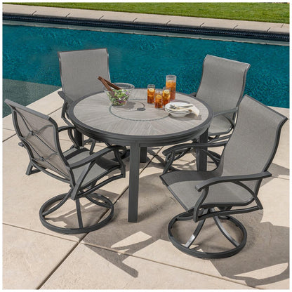 SunVilla Kingston Sling Round 5 Piece Dining Set