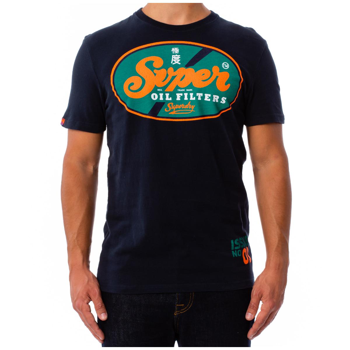 Superdry Men's Graphic T-Shirt, Midnight Rip Stop Grip