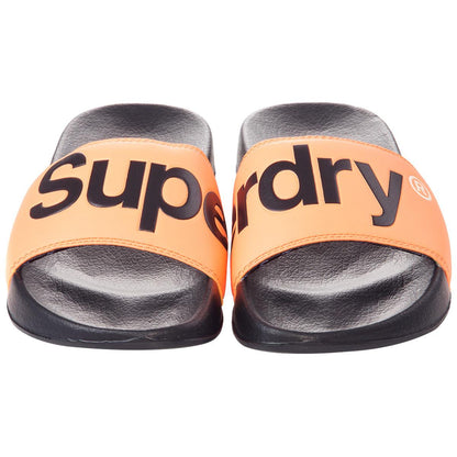 Superdry Men's Pool Slide Slipper Black and Orange