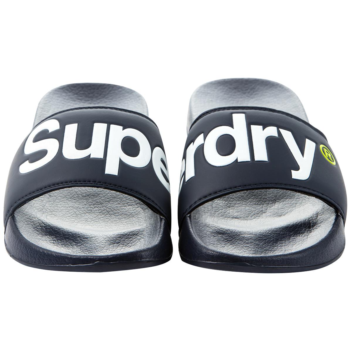 Superdry Men's Pool Slide Slipper Black and Orange