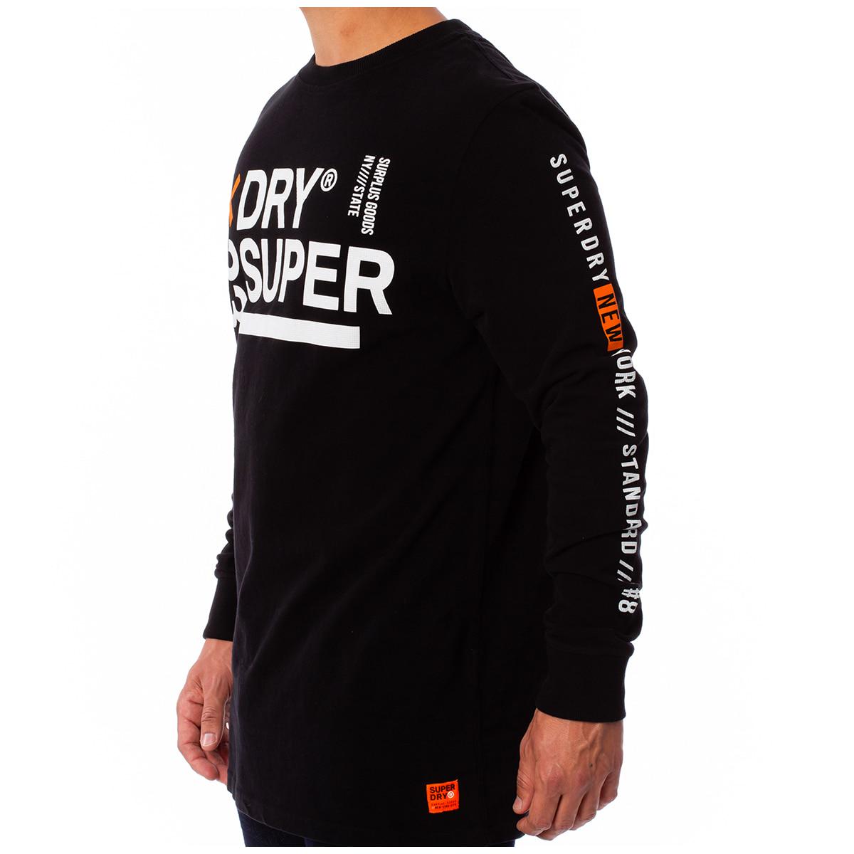 Superdry Men's long sleeve oversize Tee Black