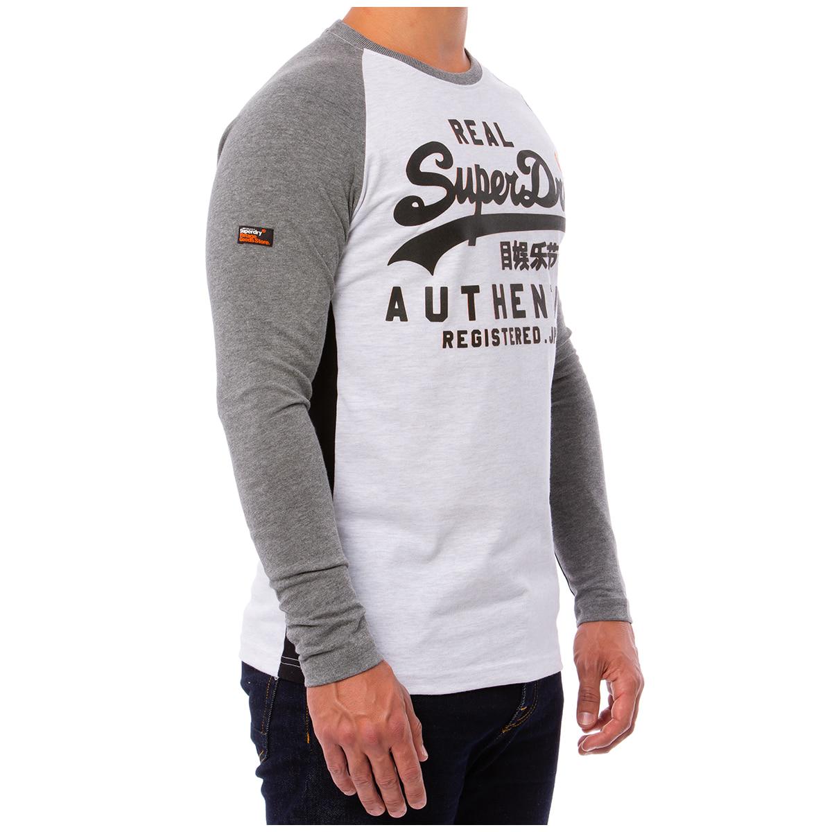 Superdry Vintage Logo Raglan Long Sleeve T-Shirt Grey