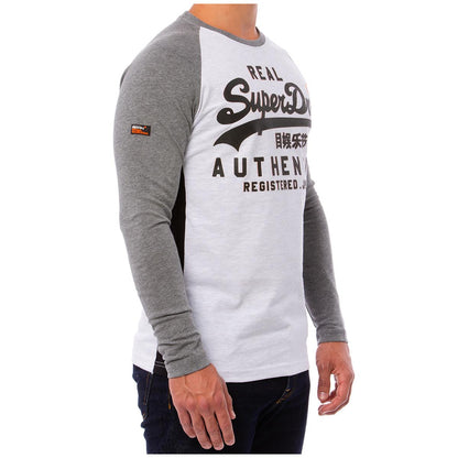 Superdry Vintage Logo Raglan Long Sleeve T-Shirt Grey