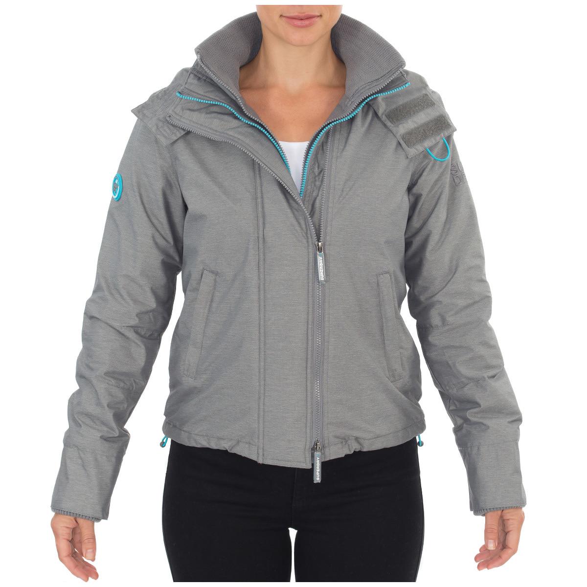 Superdry Women's Arctic Hood Popzip Windcheater Light Grey