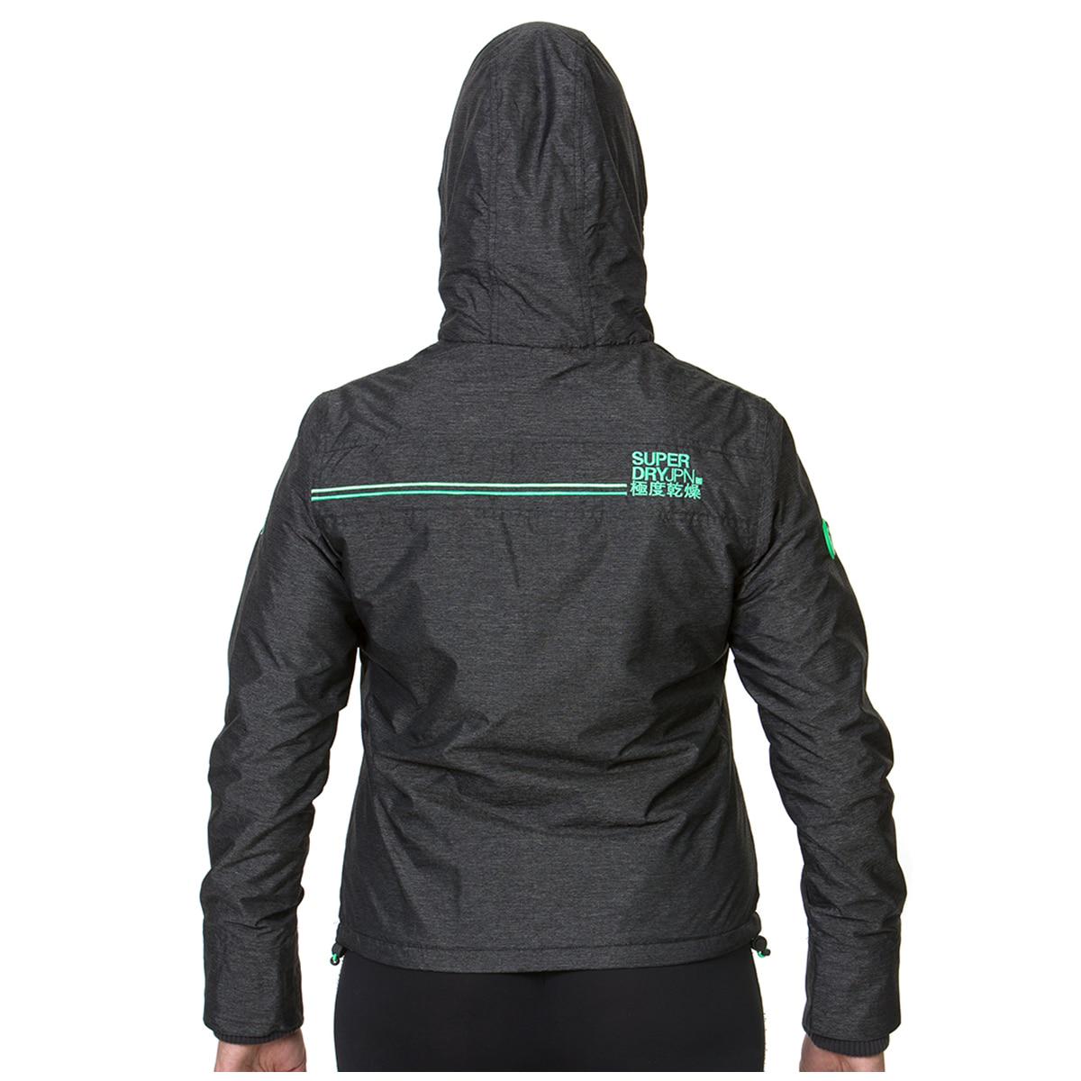 Superdry Women's Arctic Hood Popzip Windcheater Charcoal
