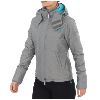 Superdry Women's Arctic Hood Popzip Windcheater Light Grey
