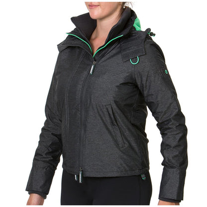 Superdry Women's Arctic Hood Popzip Windcheater Charcoal