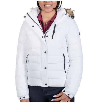 Superdry Womens Faux Fur Fuji Hooded Jacket Navy
