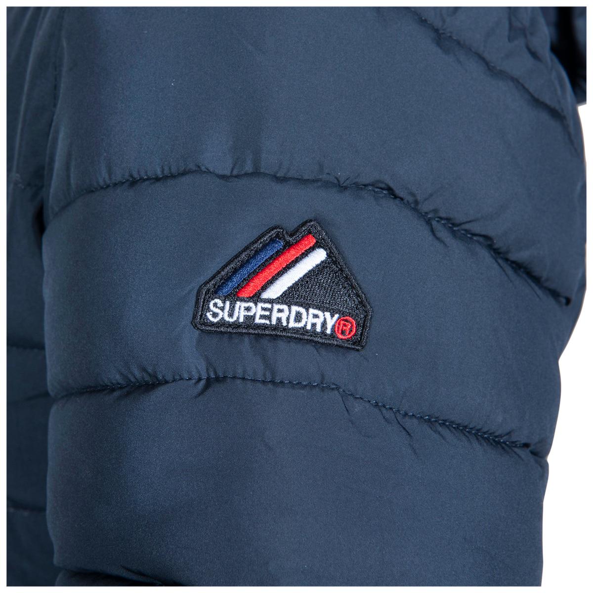 Superdry Womens Faux Fur Fuji Hooded Jacket Navy