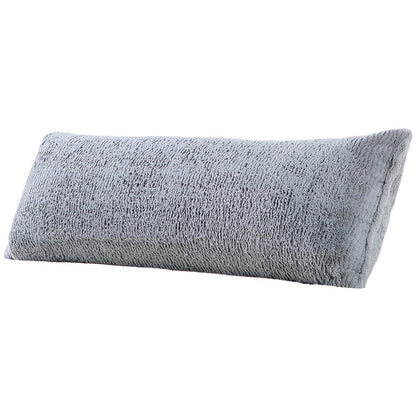 Sutton Place Soft Plush Faux Fur Body Pilllow Light Grey Solid