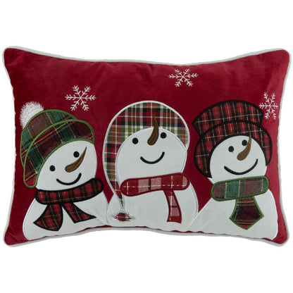 Sutton Place Velvet Xmas Deco Pillow Snowman