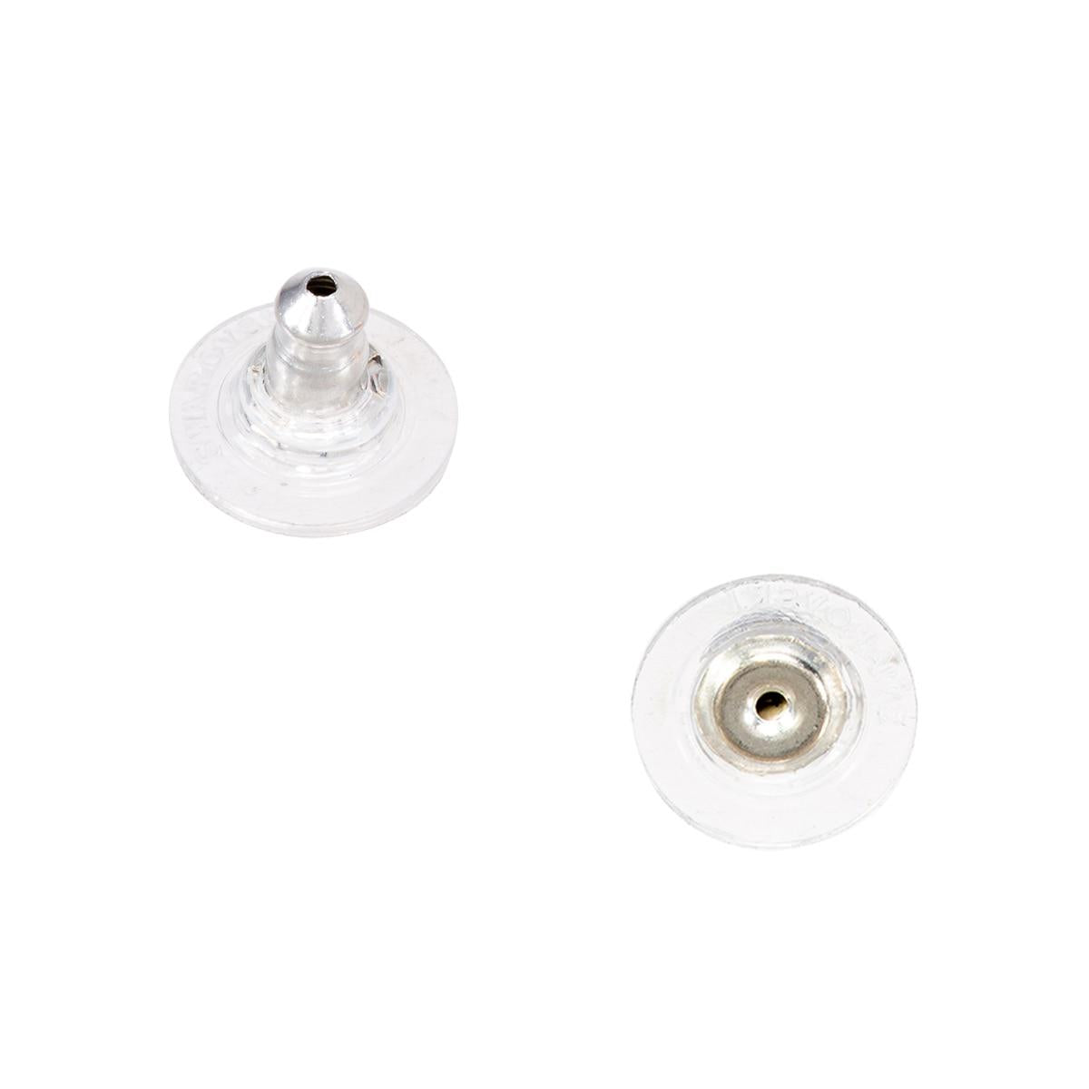 Swarovski Solitaire Pierced Earrings Rhodium Plated