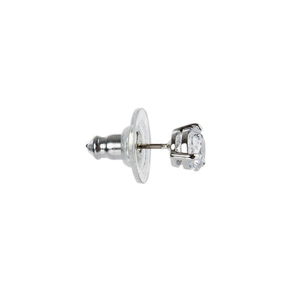 Swarovski Solitaire Pierced Earrings Rhodium Plated