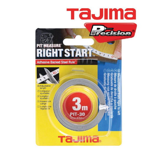 TAJIMA 3m x 13mm Self-Adhesive Tape Measure PIT30FR